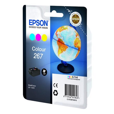 Epson originální ink C13T26704010, 267, color, 6,7ml, Epson WF-100W