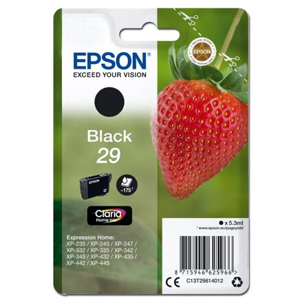 Epson originální ink C13T29814012, T29, black, 5,3ml, Epson Expression Home XP-235,XP-332,XP-335,XP-432,XP-435 Epson originální ink C13T29814012, T29, black, 5,3ml, Epson Expression Home XP-235,XP-332,XP-335,XP-432,XP-435