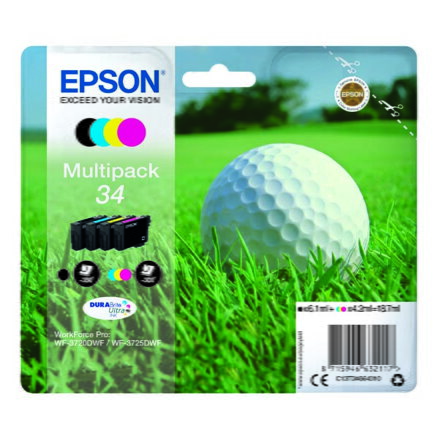 Epson originální ink C13T34664010, T346640, CMYK, 18.7ml, Epson WF-3720DWF, 3725DWF Epson originální ink C13T34664010, T346640, CMYK, 18.7ml, Epson WF-3720DWF, 3725DWF