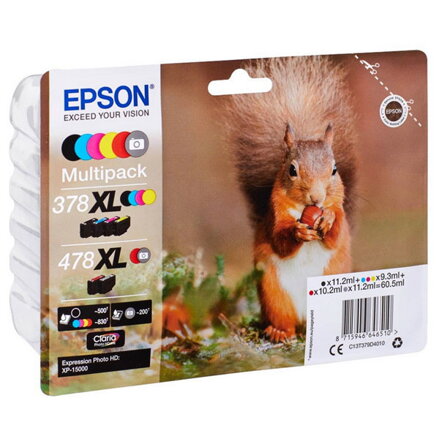 Epson originální ink C13T379D4010, 378XL+478XL, CMYK, 1x10.2ml, 2x11.2ml, 3x9.3ml, Epson