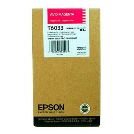 Epson originální ink C13T603300, vivid magenta, 220ml