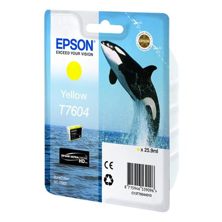 Epson originální ink C13T76044010, T7604, yellow, 25,9ml, 1ks, Epson SureColor SC-P600