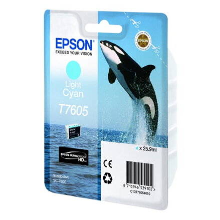 Epson originální ink C13T76054010, T7605, light cyan, 25,9ml, 1ks, Epson SureColor SC-P600
