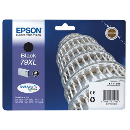 Epson originální ink C13T79014010, 79XL, XL, black, 2600str., 42ml, 1ks, Epson WorkForce Pro WF-5620DWF, WF-5110DW, WF-5690DWF