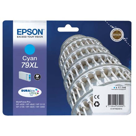 Epson originální ink C13T79024010, 79XL, XL, cyan, 2000str., 17ml, 1ks, Epson WorkForce Pro WF-5620DWF, WF-5110DW, WF-5690DWF