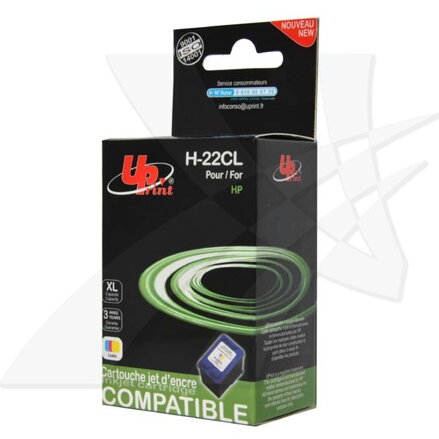 UPrint kompatibilní ink s C9352AE, HP 22, color, 18ml, H-22CL, pro HP PSC-1410, DeskJet F380, D2300, OJ-4300, 5600