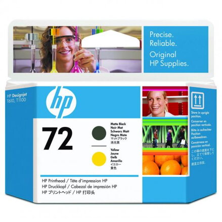 HP originální tisková hlava C9384A, HP 72, matte black/yellow, HP Designjet T1100, T770
