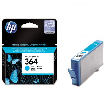 HP originální ink CB318EE, HP 364, cyan, 300str., HP Photosmart B8550, C5380, D5460 HP originální ink CB318EE, HP 364, cyan, 300str., HP Photosmart B8550, C5380, D5460