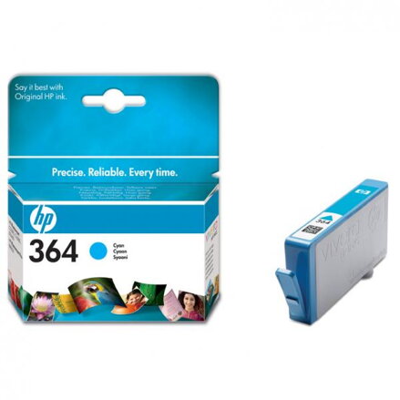 HP originální ink CB318EE, HP 364, cyan, blistr, 300str., HP Photosmart B8550, C5380, D5460
