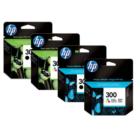 HP originální ink CN637EE, HP 300, black/color, blistr, 2 x 200str., 2x4ml, HP 2-pack, CC640EE a CC643EE, DeskJet D2560, F4280