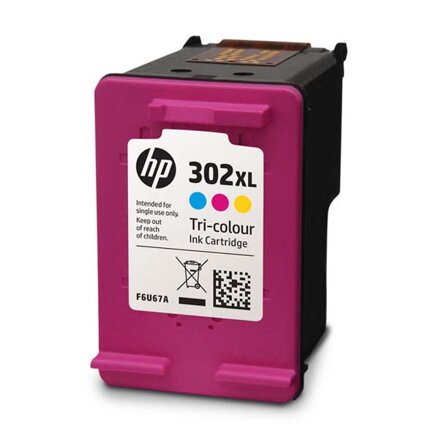 HP originální ink sada F6U67AE, HP 302XL, color, 330str., 8ml, HP OJ 3830,3834,4650, DJ 2130,3630,1010, Envy 4520