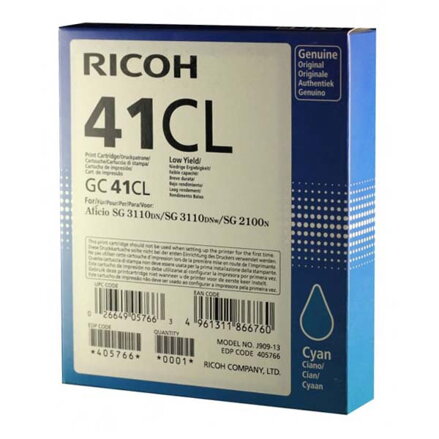 Ricoh originální gelová náplň 405766, cyan, 600str., GC41C, Ricoh AFICIO SG 2100N