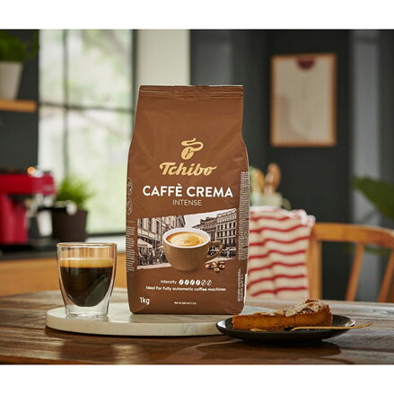 Káva zrnková, Tchibo, Barista Caffe Crema Intense, 1kg, sáček, 100% Arabica