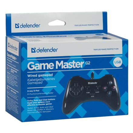 Gamepad Defender Game Master G2, 13tl., USB, černý, turbo režim, Windows 2000/XP/Vista/7/8/10 Gamepad Defender Game Master G2, 13tl., USB, černý, turbo režim, Windows 2000/XP/Vista/7/8/10