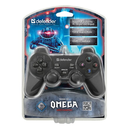 Gamepad Defender Omega, 12tl., USB, černý, vibrační, Windows R XP/VISTA/7/8/10