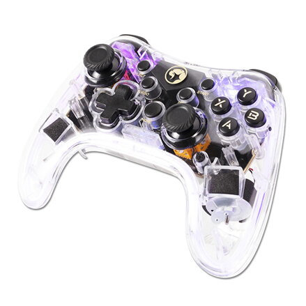 Gamepad Marvo GHOST 40, bezdrátový, 17tl., všesměrový, průhledný, .A-D, B