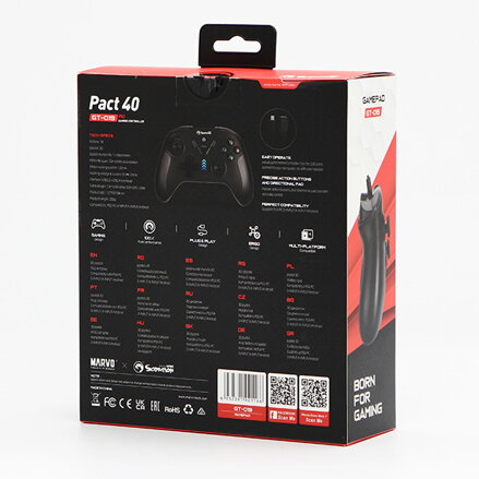 Gamepad Marvo PACT 40, 16tl., USB, černý, vibrační