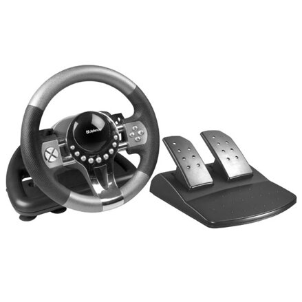 Volant Defender FORSAGE GTR, 12, USB, černo-šedý, s pedály, Windows 98/2000 / ME / XP / VISTA / 7