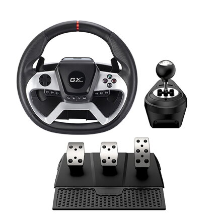 Volant Genius GX Gaming SpeedMaster X5 FF, volant s pedály a řadící pákou, USB-C, černý, PC, PS4, XBOX One