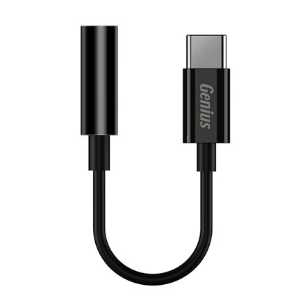 USB/Audio převodník, USB C samec - Jack (3.5mm) samice, stereo, černá, Genius ACC-C100