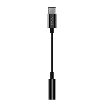 USB/Audio převodník, USB C samec - Jack (3.5mm) samice, stereo, černá, Genius ACC-C100