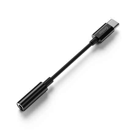 USB/Audio převodník, USB C samec - Jack (3.5mm) samice, stereo, černá, Genius ACC-C100