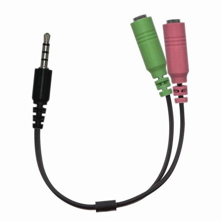 Audio rozdvojka, ACC-100, Jack (3.5mm) samec - 2x Jack (3.5mm) samice, 0.2 m, stereo, černá, Genius