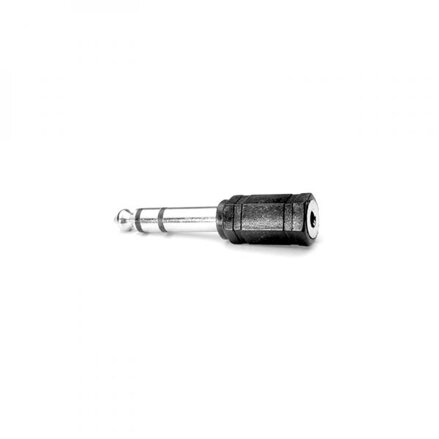 Audio Redukce, Jack (6,3mm) M-Jack (3,5mm) F, 0, stereo, černá, Logo, blistr