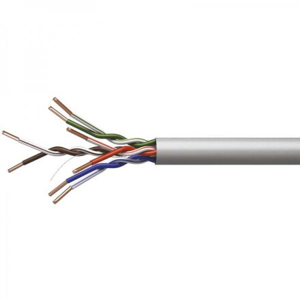 Cat.5e, RJ45 M-1m, nestíněný, CCA, šedý, economy