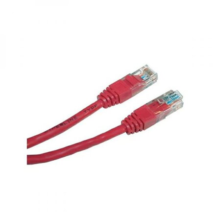 UTP patchcord, Cat.5e, RJ45 M-0.5m, nestíněný, červený, economy