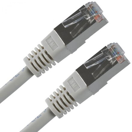 FTP patchcord, Cat.5e, RJ45 M-7m, stíněný, šedý, economy