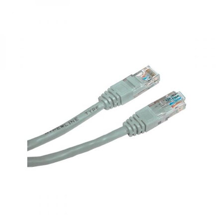 UTP patchcord, Cat.5e, RJ45 M-15m, nestíněný, šedý, Logo, blistr