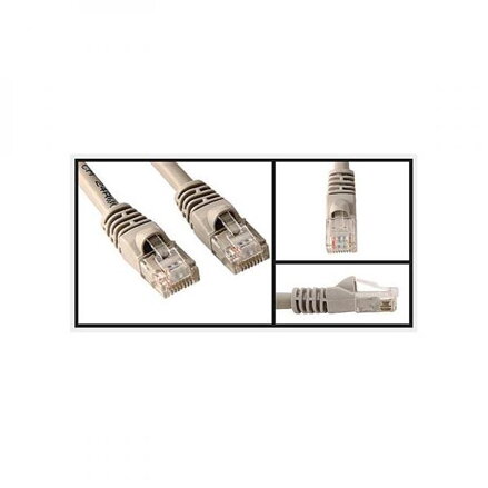UTP patchcord, Cat.5e, RJ45 M-15m, nestíněný, křížený, šedý, k propojení 2 PC, Logo, blistr