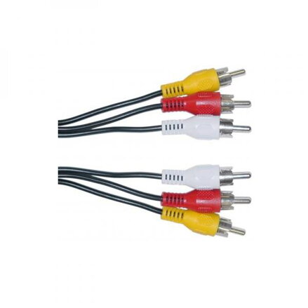 Video kabel 3x CINCH samec - 3x CINCH samec, 2m, černá