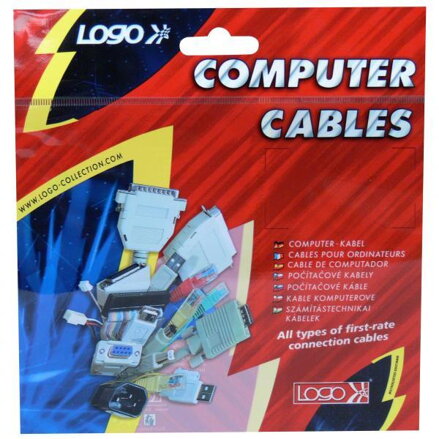 Kabel Jack (3,5mm) M- Jack (3,5mm) F, 3m, černá, Logo