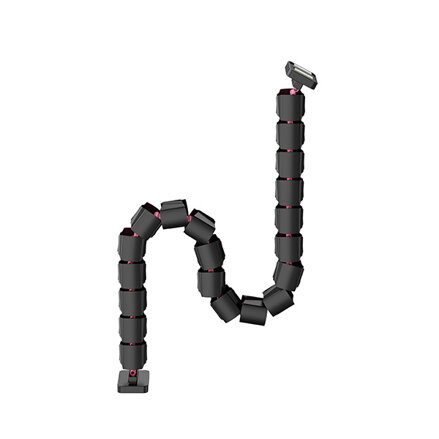 Organizér kabelů, magnetický husí krk, černo-růžový, 1285mm, pro výškově nastavitelné stoly, Powerton