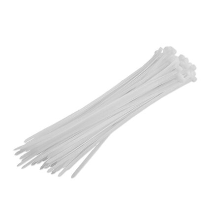 Stahovací pásek, 300x3,6mm, bílý, 0.30m, 100ks v balení