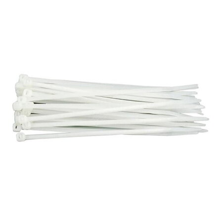 Stahovací pásek, 300x3,6mm, bílý, 0.30m, 100ks v balení