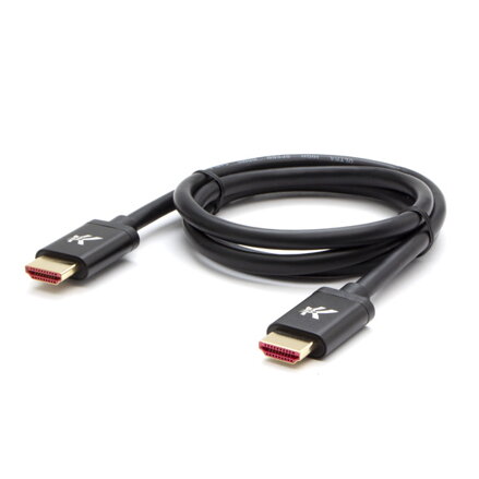 HDMI M- HDMI M, Ultra High Speed, 1m, zlacené konektory, hliníkové provedení krytky, černý, Logo, 8K@60Hz, 48Gb/s
