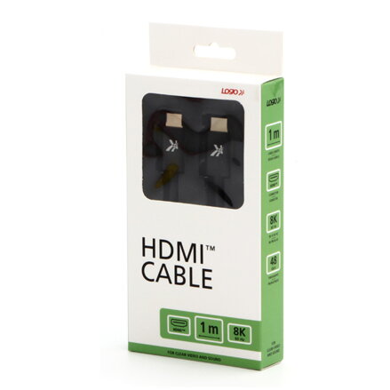 HDMI M- HDMI M, Ultra High Speed, 1m, zlacené konektory, hliníkové provedení krytky, černý, Logo, 8K@60Hz, 48Gb/s