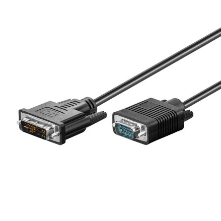 Kabel DVI (18+5) M- VGA (D-sub) M, 2m, černá