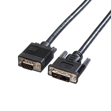 Kabel DVI (18+5) M- VGA (D-sub) M, 2m, černá