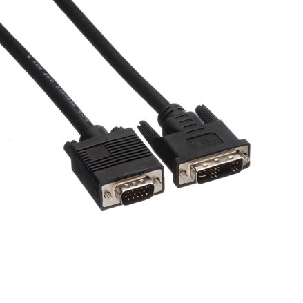 Kabel DVI (18+5) M- VGA (D-sub) M, 2m, černá