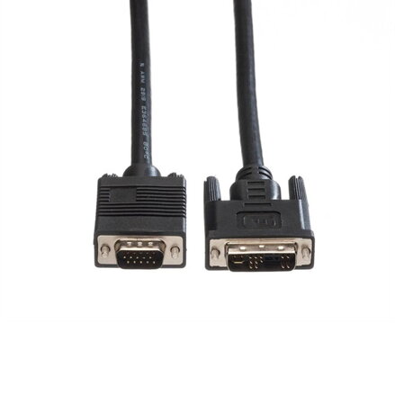 Kabel DVI (18+5) M- VGA (D-sub) M, 2m, černá