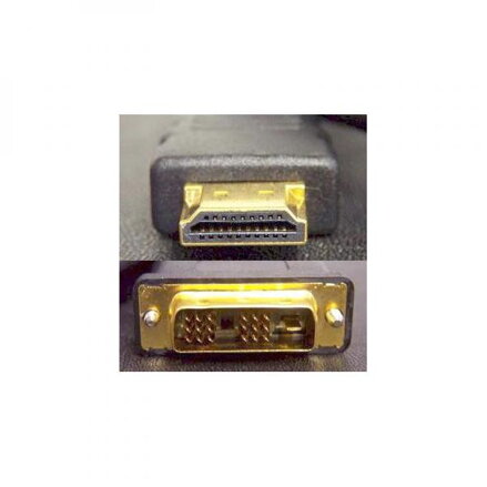 Kabel DVI (18+1) M- HDMI M, 2m, zlacené konektory, černá, Logo
