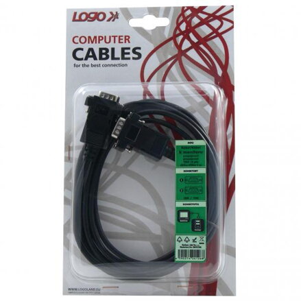 Kabel VGA (D-sub) M- VGA (D-sub) M, 3m, šedá, Logo, blistr