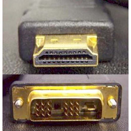 Kabel DVI (18+1) M- HDMI M, 3m, černá, Logo, blistr