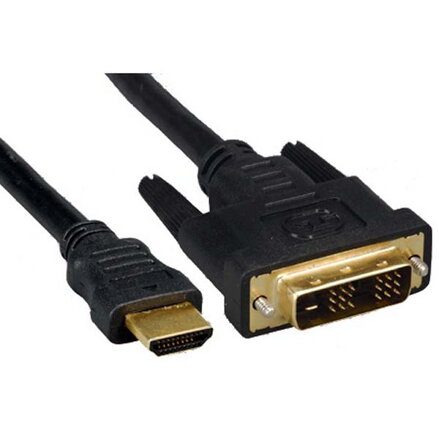 Kabel DVI (18+1) M- HDMI M, 3m, černá, Logo, blistr