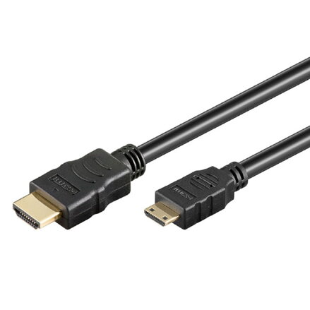 Kabel HDMI M- HDMI (mini) M, HDMI HIGH SPEED with ETHERNET, 5m, zlacené konektory, černá
