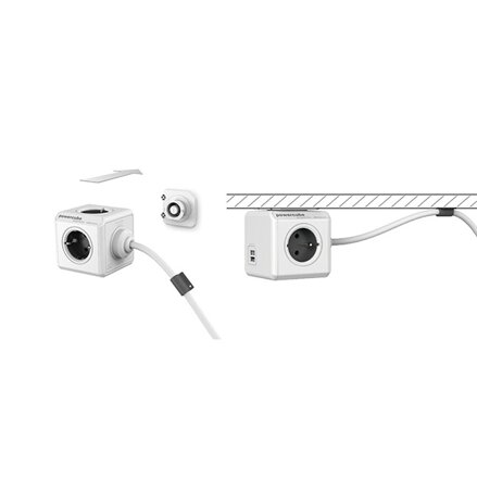 Cubenest - Powercube, 1.5m, Extended USB PD 35W, 2X C, šedá, POWERCUBE, 4 zásuvky, 2x USB C, Power Delivery 35 W